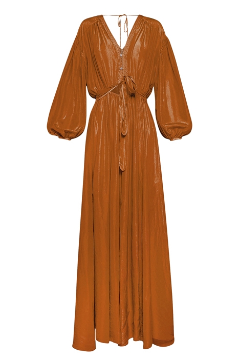 SILK HABOTAY LONG SLEEVES DRESS TAN 1