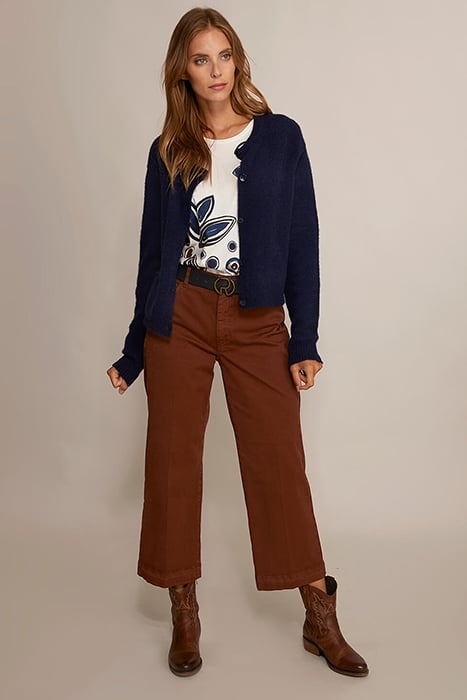 MID HIGH WAIST CROPPED BROWN 4