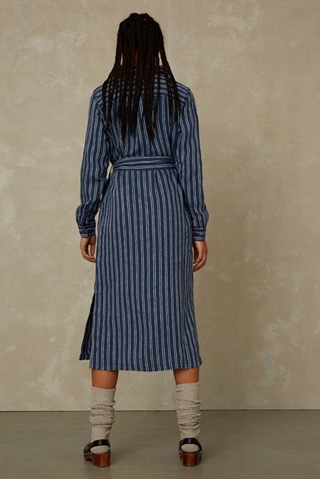 MAGGY LINEN NAVY DOUBLE STRIPE 2
