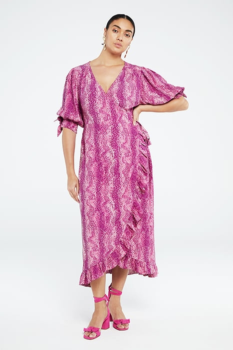 CHANNA DRESS APRICOT/MAGIC MAGENT 1