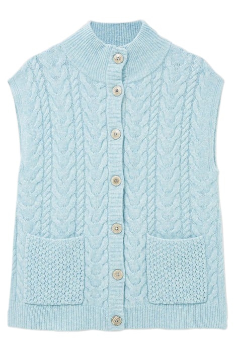 CHESTNUT CABLE POCKET PONCHO LIGHT BLUE 3