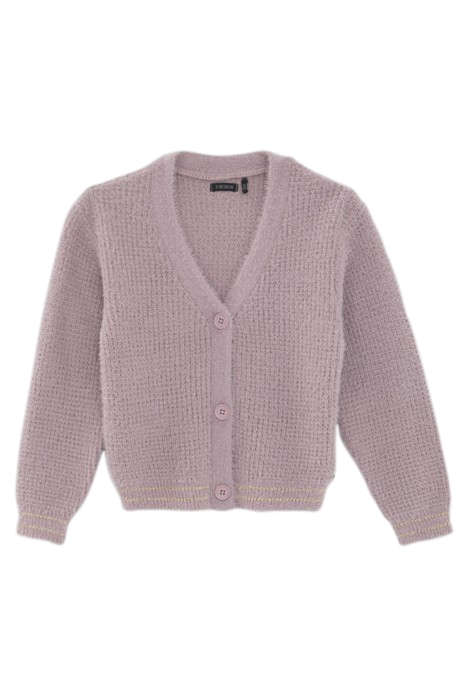 GIRLS’ VIOLET DECORATIVE KNIT CARDIGAN 1