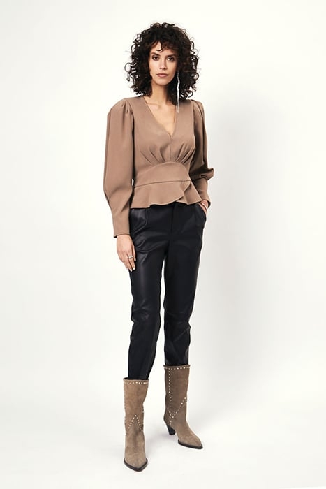 SAWYER PEPLUM TOP PURE TAUPE 1