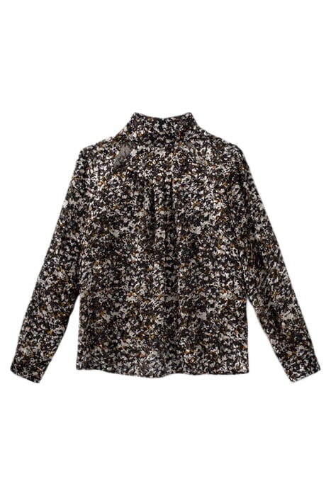 PURE EDITION- BLACK TACHIST ROCK DÉVORÉ BLOUSE BLACK 4