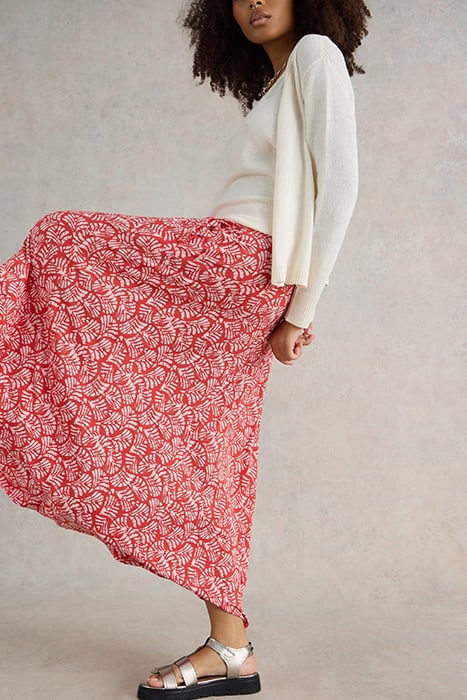 JADA ECO VERO MAXI SKIRT RED PRINTED 3