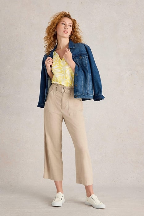 NELLY NOTCH NECK TEE YELLOW PRINTED 6