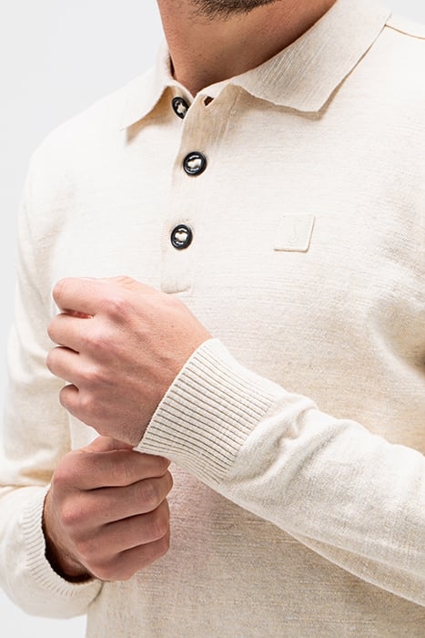 LT CLIFDEN POLO L/S BEIGE GREY 5